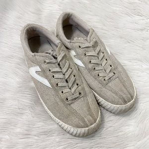 Tertorn Beige Tan Sand Canvas Nylite Bold Platform Sneakers